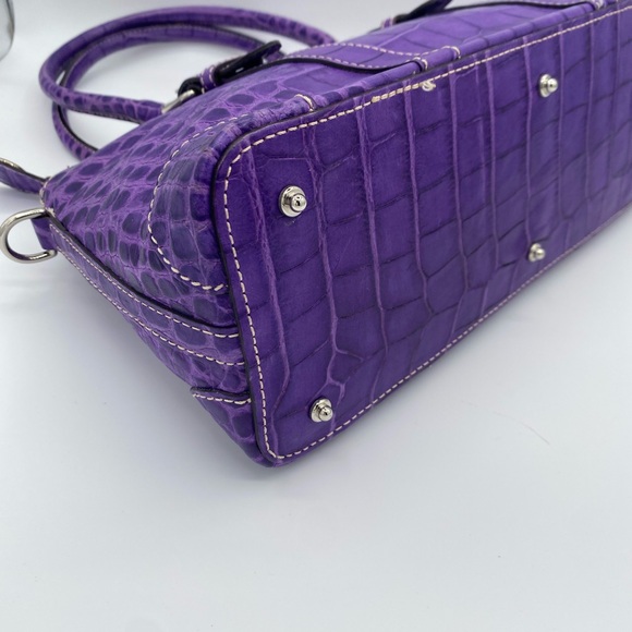 DOONEY & BURKE Leather Crocodile Style Satchel - Picture 6 of 6